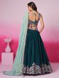 Green Wedding Wear Lehenga Choli In Georgette