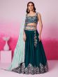 Green Wedding Wear Lehenga Choli In Georgette