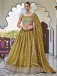 Green Silver Zari Work Lehenga Choli With Dupatta