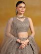 Brown Sequins Enhanced Georgette Lehenga Choli Set