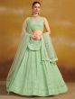 Green Embroidered Lehenga Choli With Net Dupatta