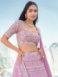 Pink Designer Lehenga Set With Organza Dupatta