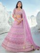 Pink Designer Lehenga Set With Organza Dupatta