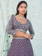 Mauve Purple Bridesmaid Lehenga Choli Set