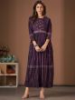 Purple Printed Party Wear Kurti