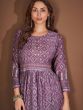 Purple Party Wear Kurti With Embroidery