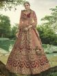 Velvet Fabric Wedding Lehenga Choli Maroon Colour.