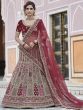 Velvet Fabric Women Lehenga Choli Maroon Colour.