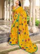 Yellow Geometric Printed Casual Wear Saree