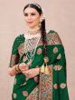 Green Zari Woven Saree In Silk With Blouse