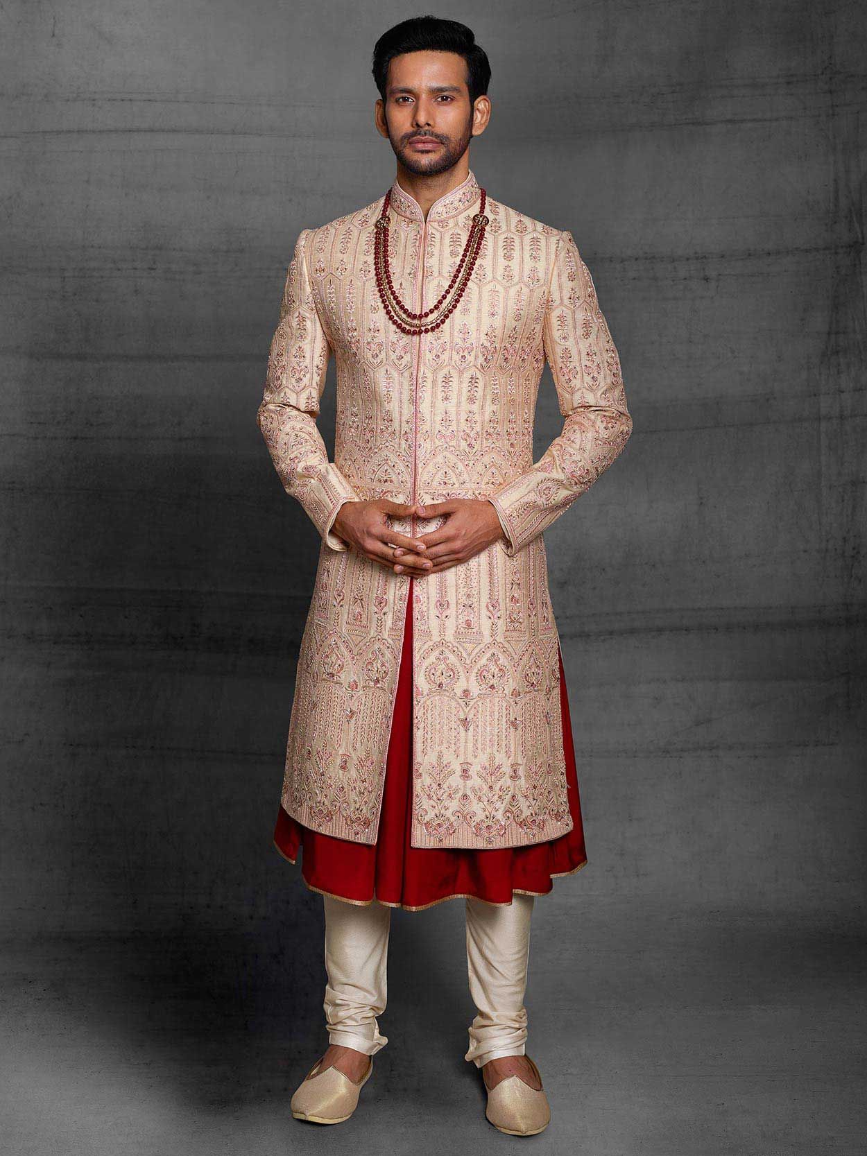 GOVIND GROOM SHERWANI SUIT ROK - MEN-MENS SHERWANI : PEHNAWA - 13/06/2023  SME39600 0181A