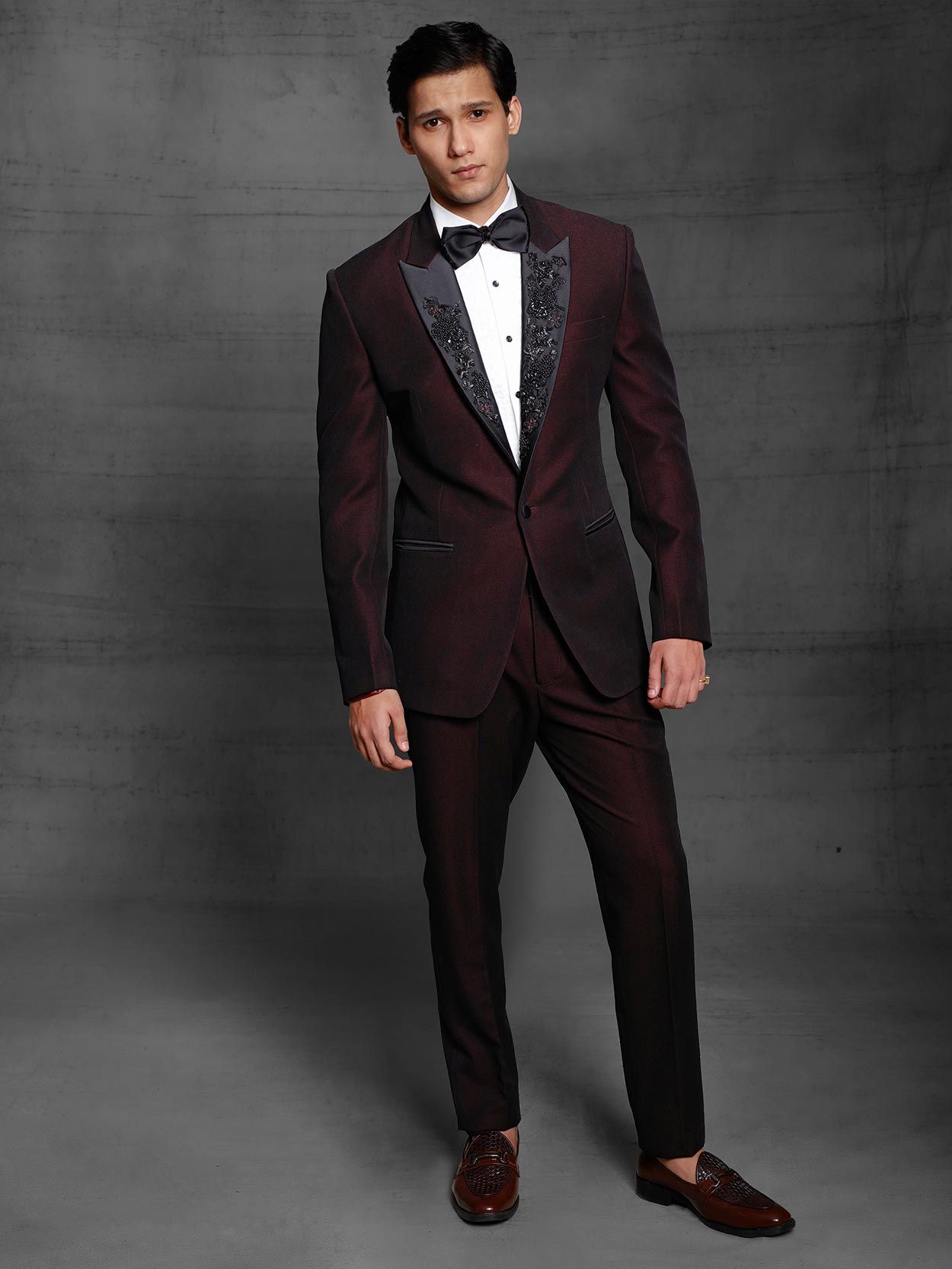 Buy Men Maroon Print Slim Fit Wedding Two Piece Suit Online - 575644 |  Peter England