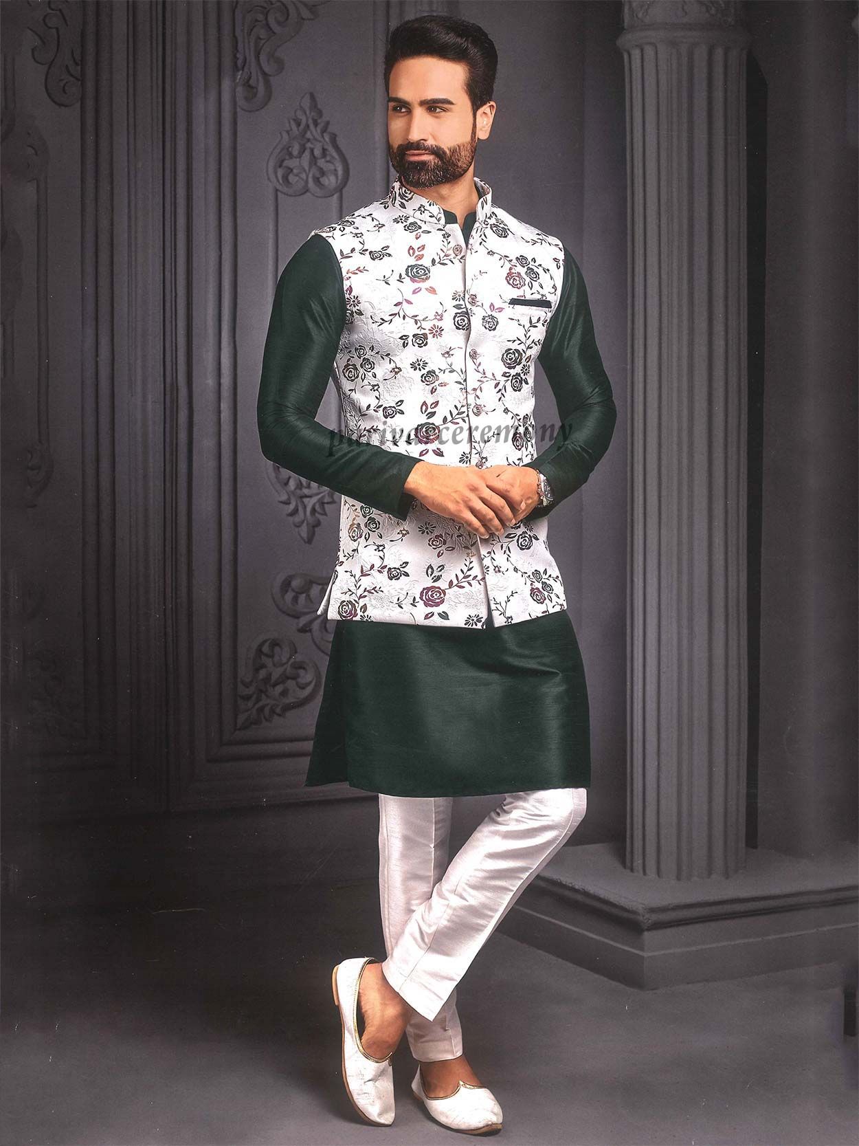Handmade Royal Gold Kurta Pajama Nehru Modi Jacket Set – Rajanyas-gemektower.com.vn