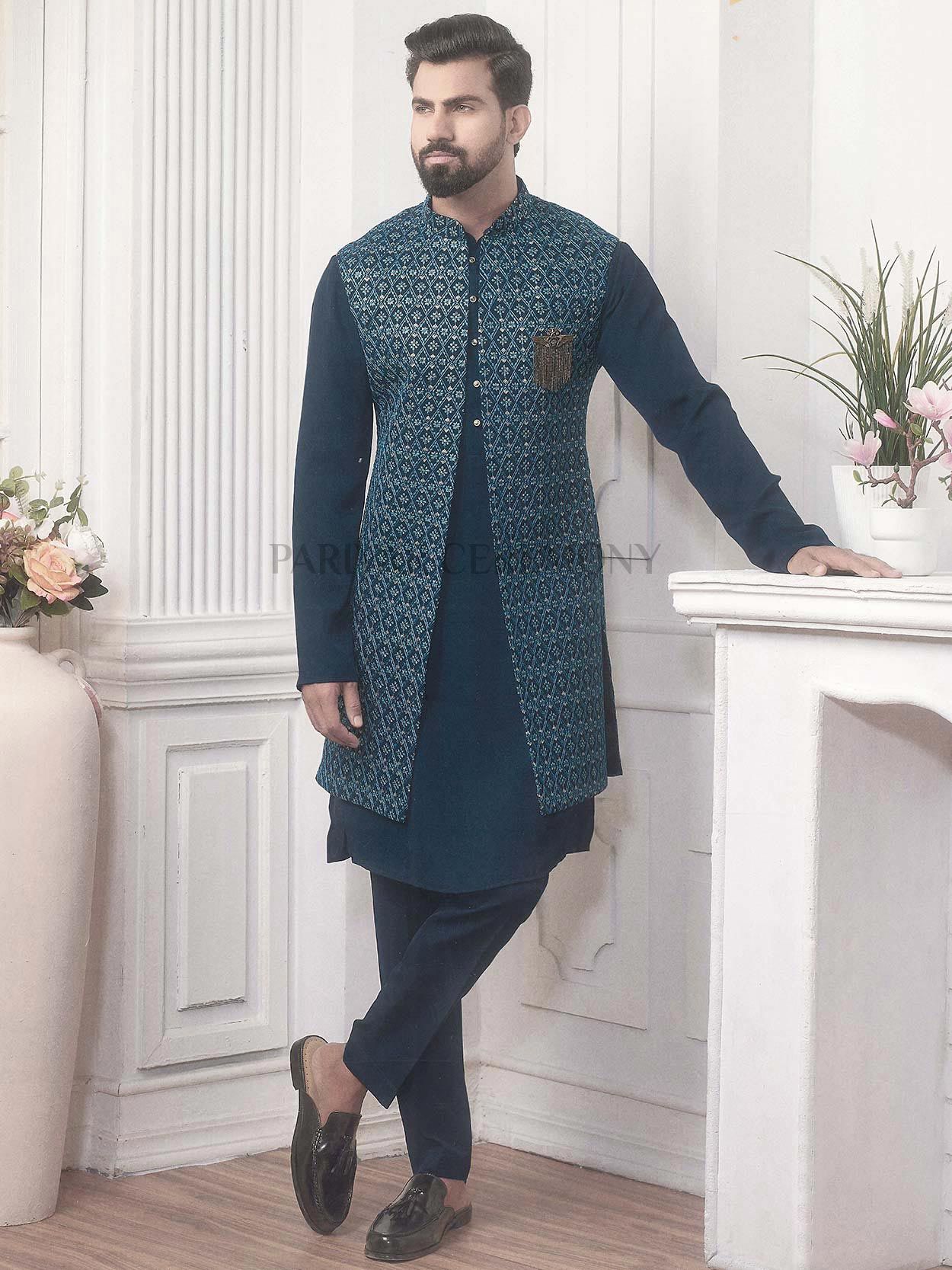 Buy Ankit V Kapoor Wine Pure Georgette Imran Sequin Embroidered Nehru Jacket  Online | Aza Fashions