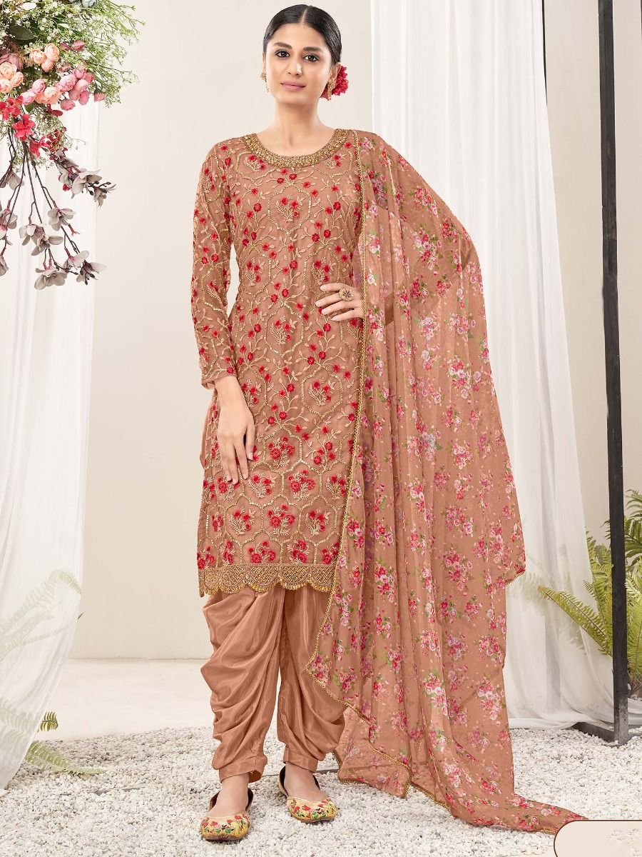 Hot Pink and Gold Punjabi Suit | Lashkaraa