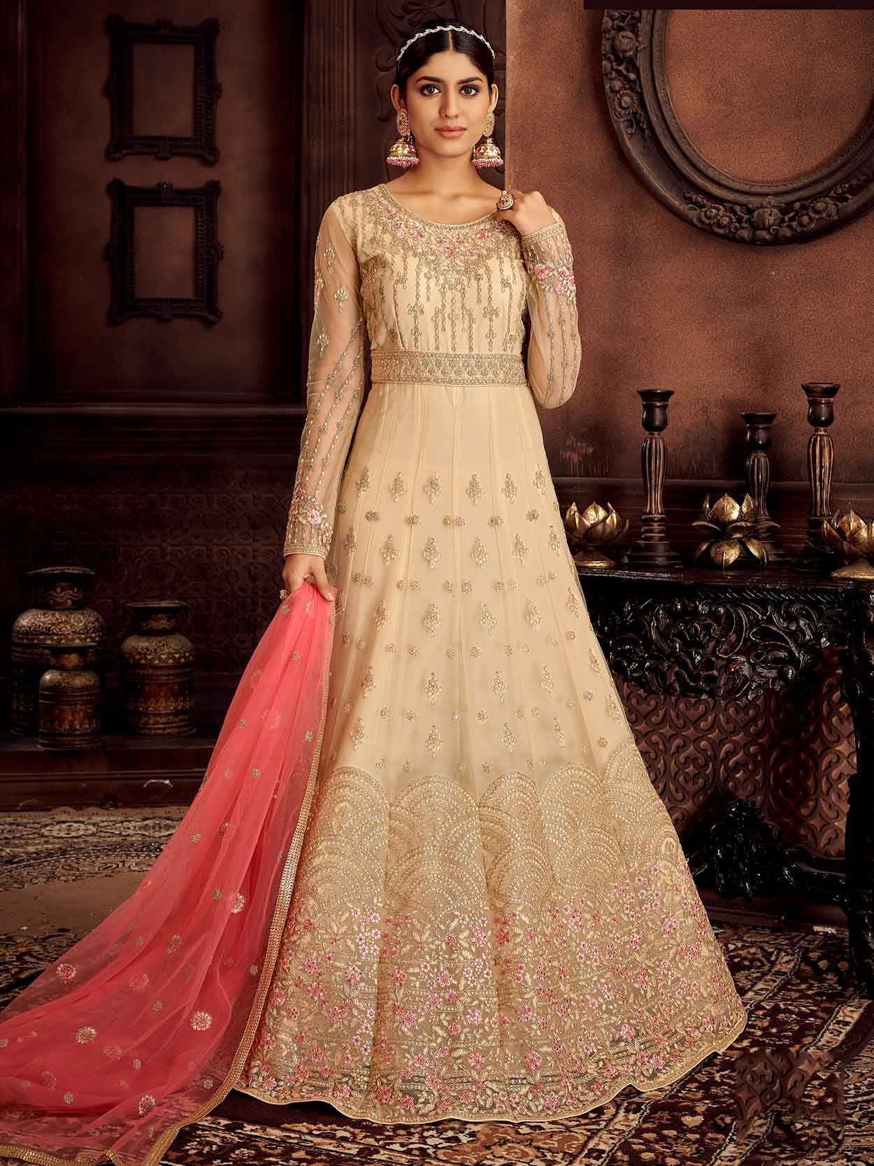 Buy Golden Beige Salwar Kameez In USA, UK, Canada, Australia, Newzeland  online