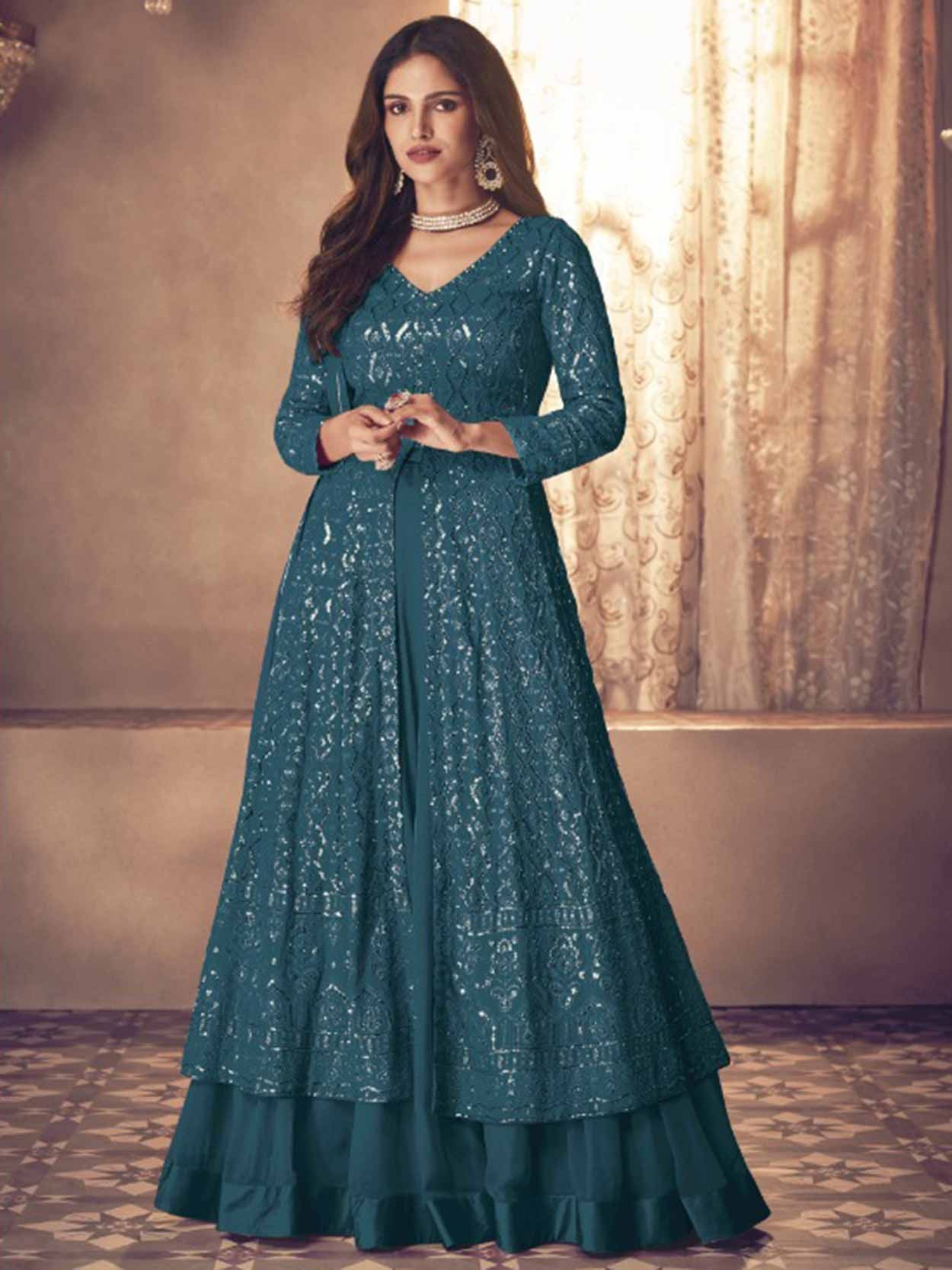 Rama Green Engagement Gown at Rs.12999/Piece in dhanbad offer by LADIA