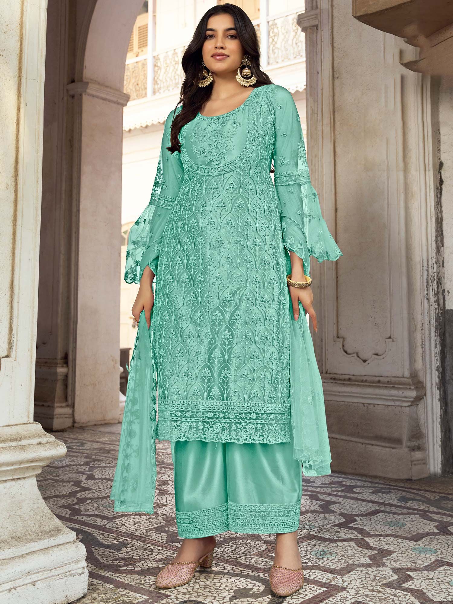 Palazzo style salwar clearance kameez