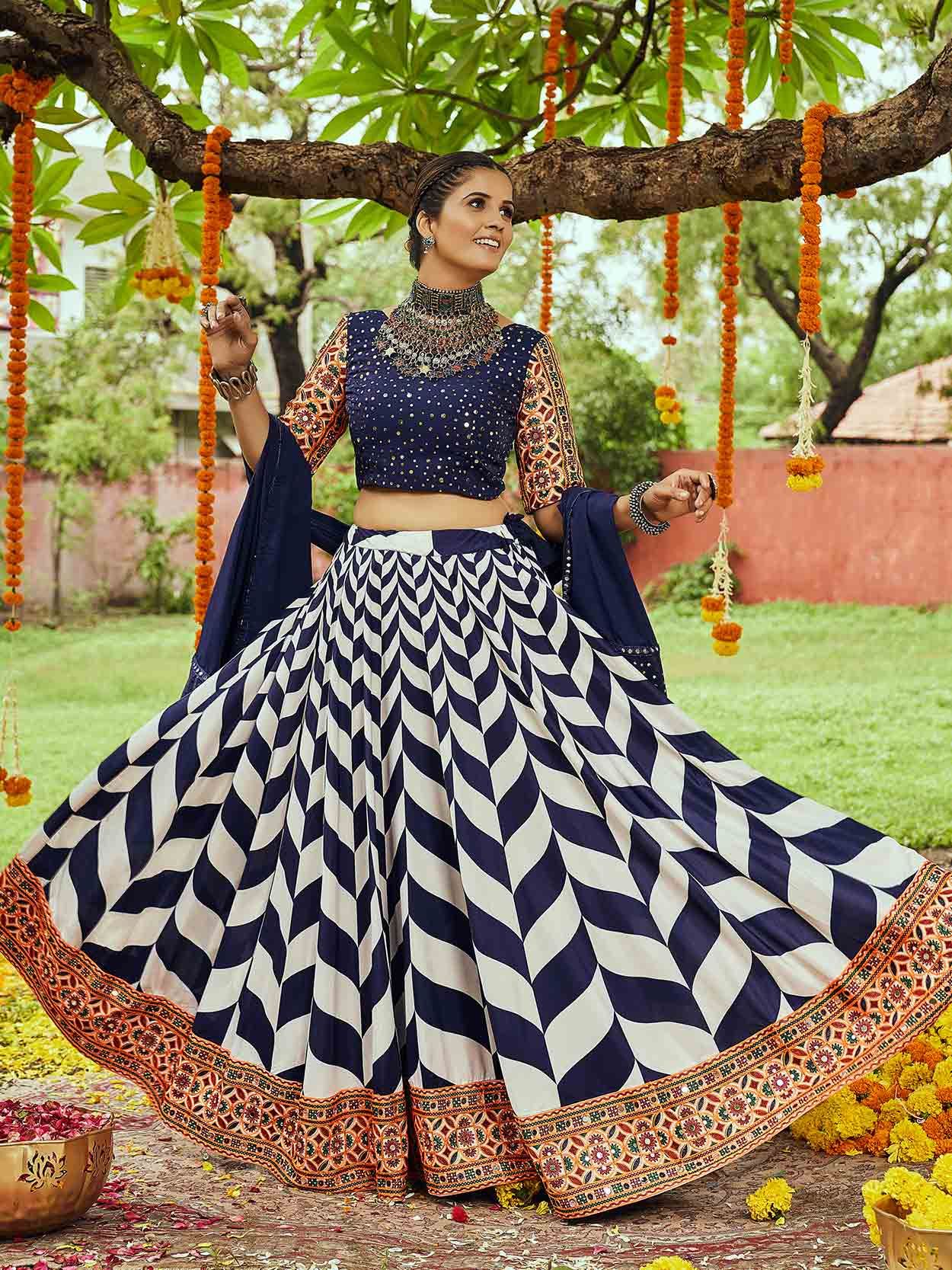 Buy Stylish Fancy Designer Multicoloured Cotton Lehenga Cholis For Girls -  Lowest price in India| GlowRoad