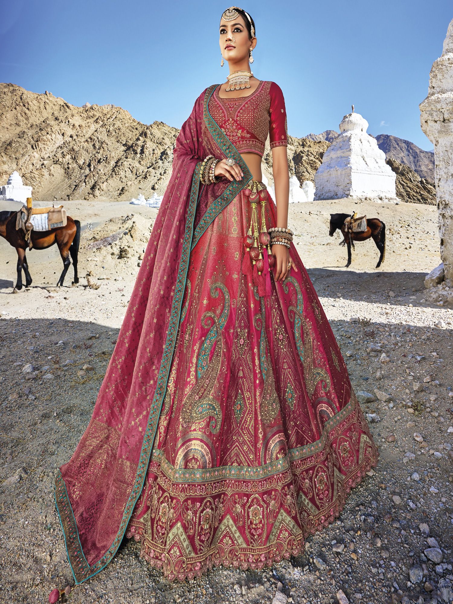 Wedding Machine NEW DESIGNER HEAVY VELVET BRIDAL LEHENGA CHOLI at Rs 5599  in Surat