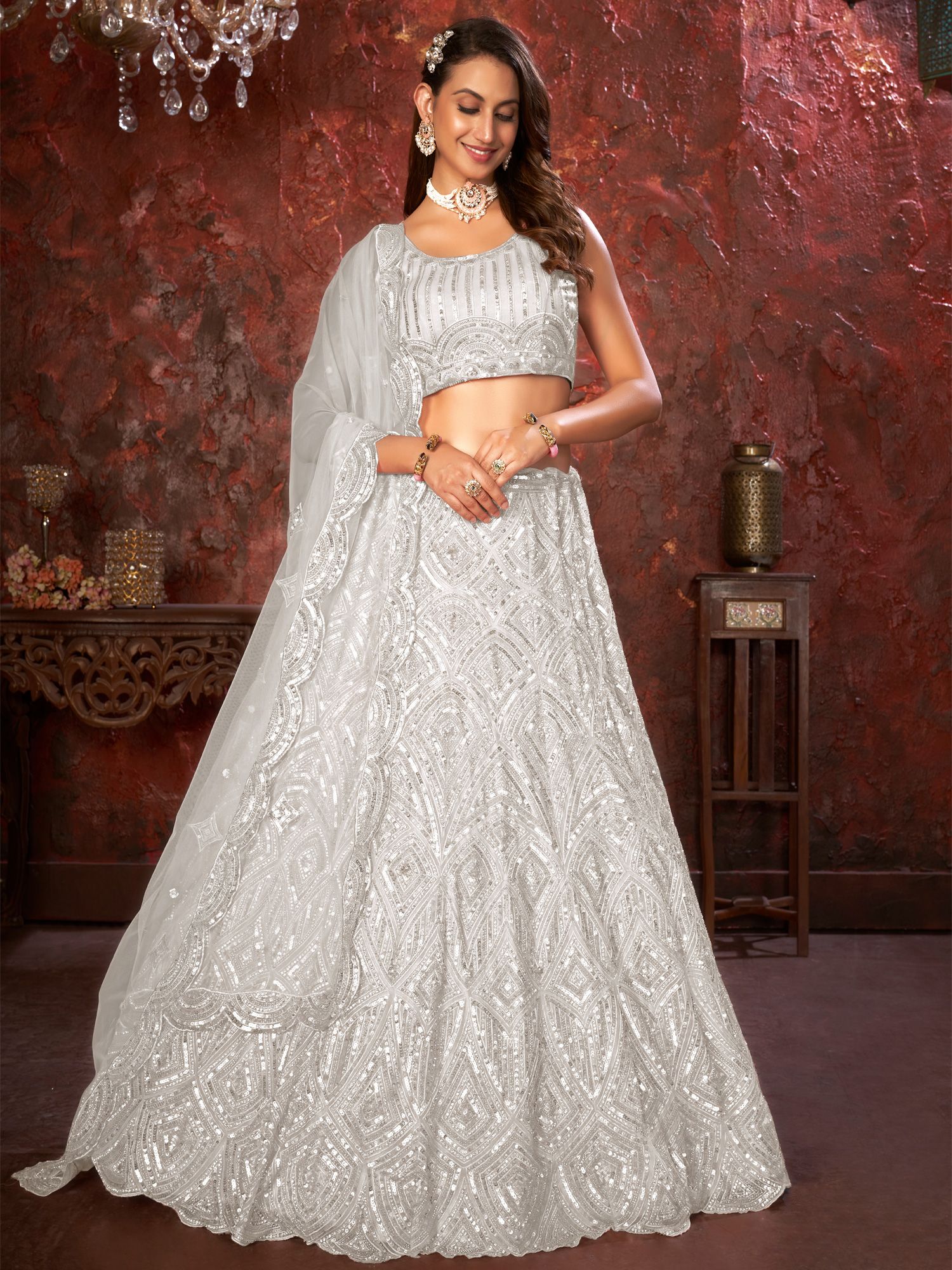 Embroidery work White designer lehenga choli for Sangeet, Engagement or any  Special Occasion Partywear we… | Party wear lehenga, Designer lehenga  choli, Choli dress