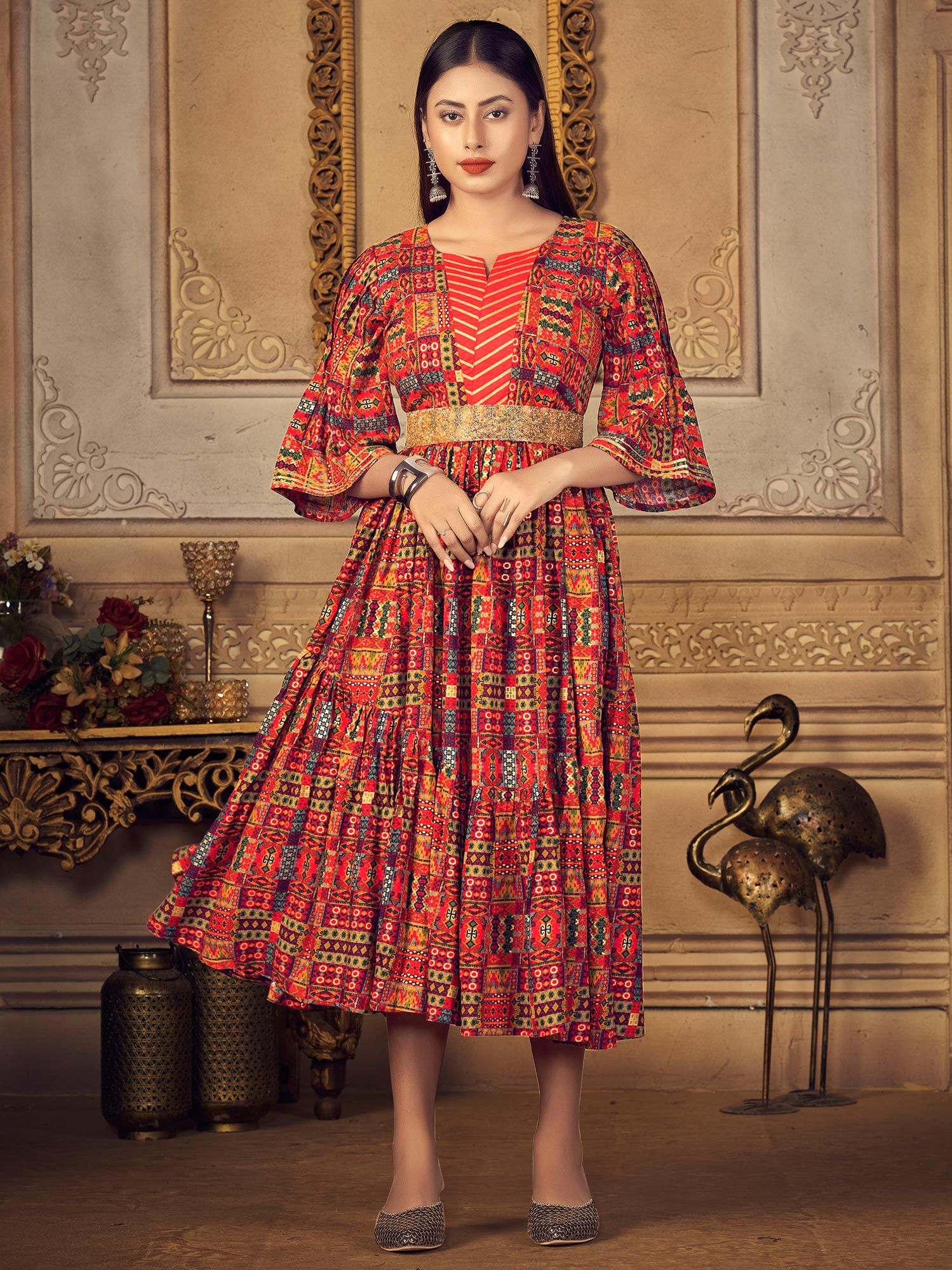 Buy Navratri Rayon Printed Indian Dresses Online for Women in USA