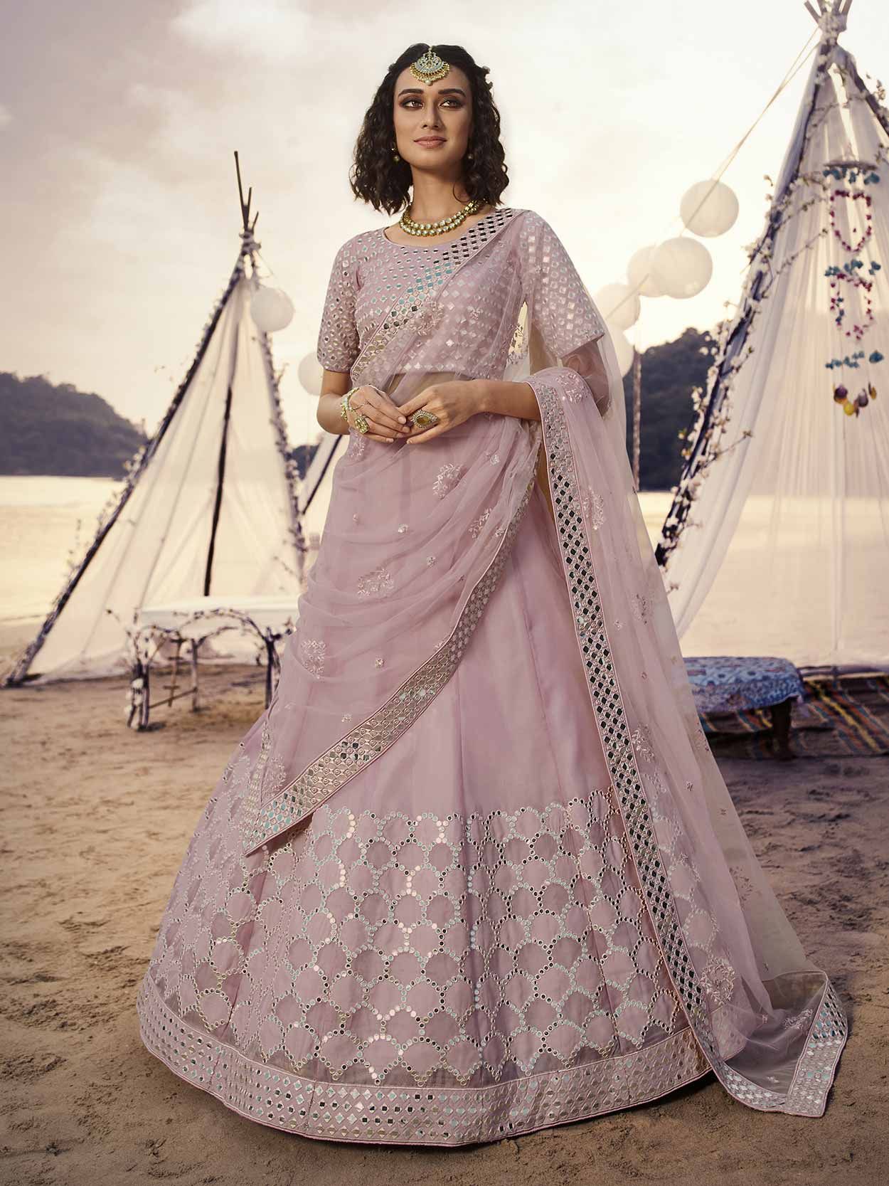 Deep Pink Ruffles Party Wear Lehenga PWL-117 – Nazranaa