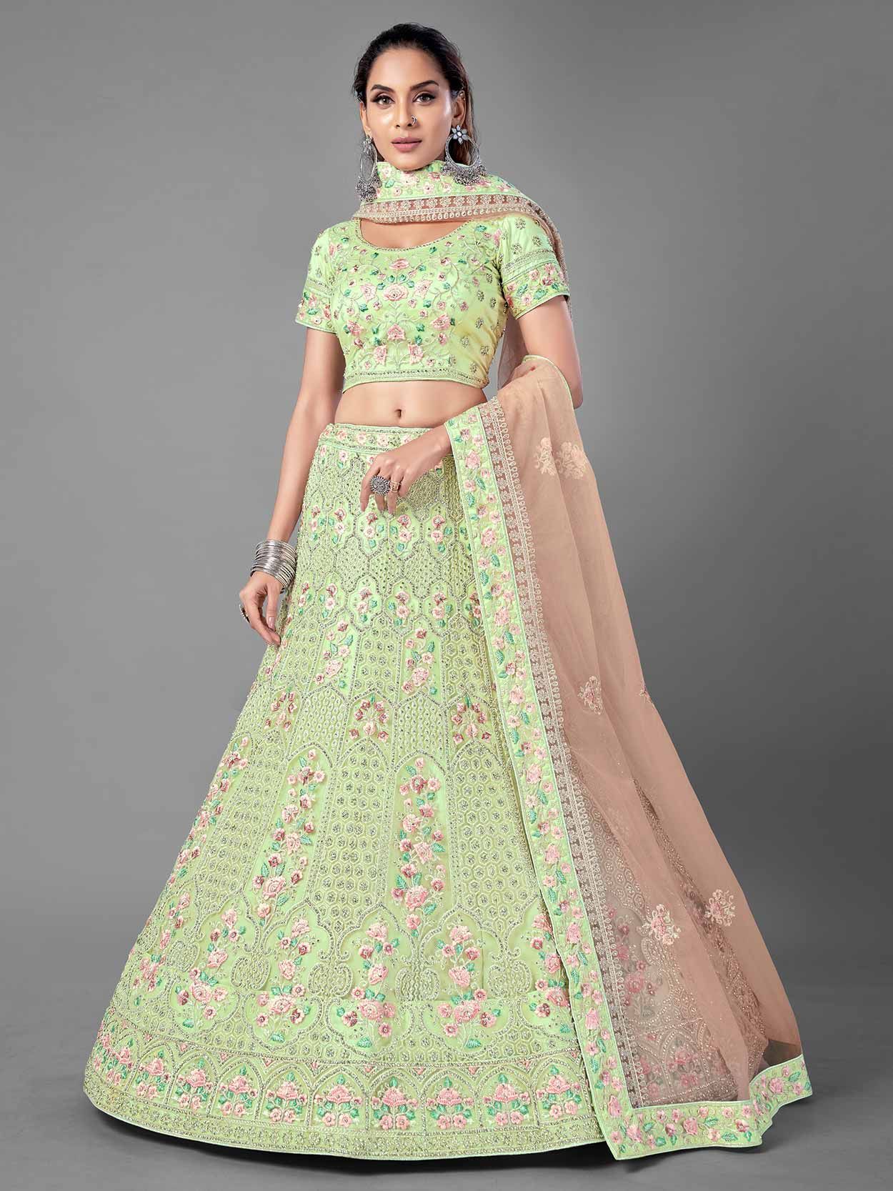 Buy Pista Green Heavy Designer Wedding Wear Lehenga Choli | Wedding Lehenga  Choli