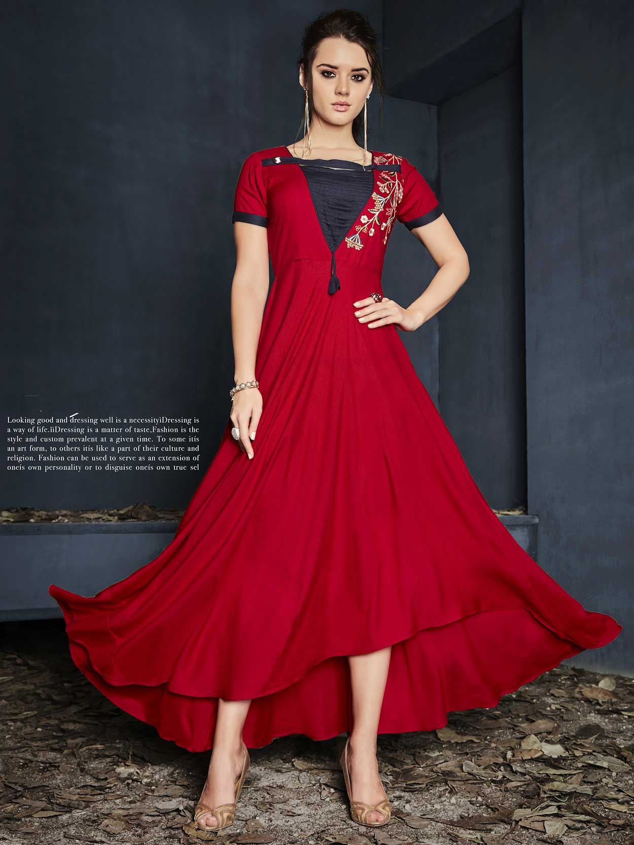 Elegant Maroon Cotton Kurti for Festive Season