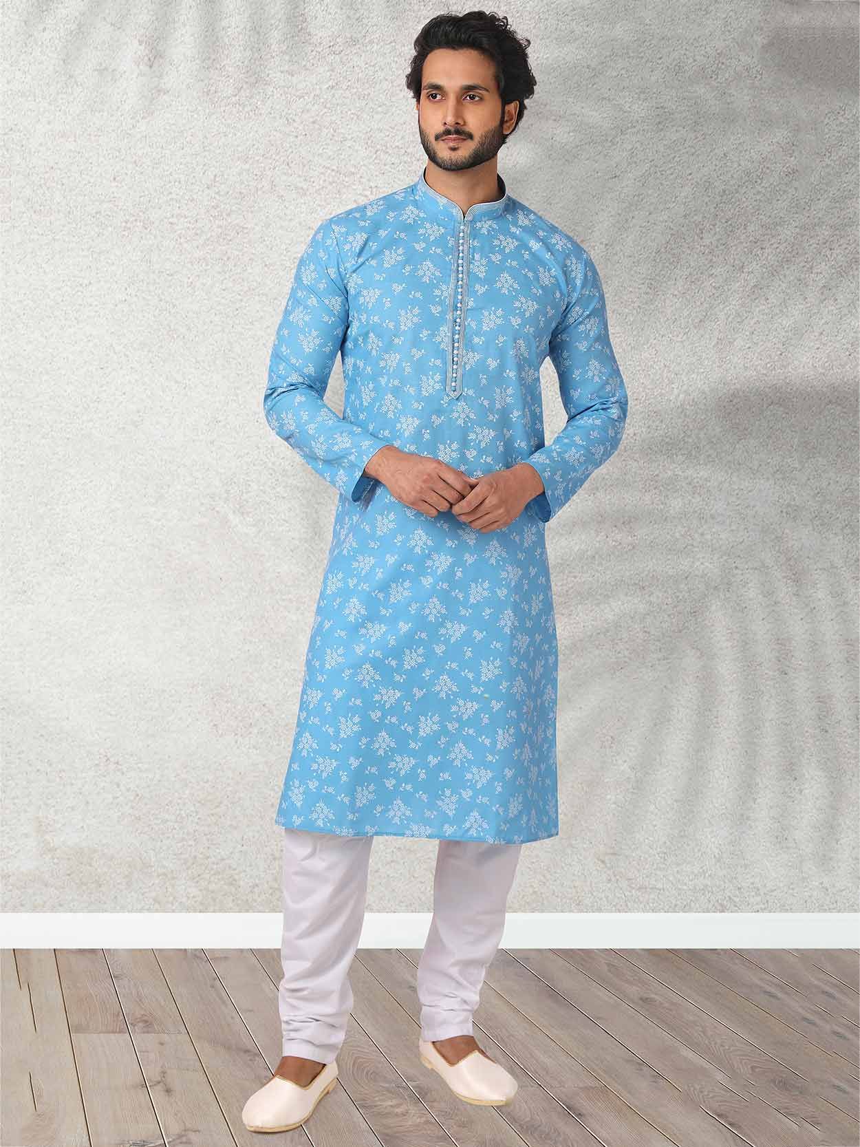 Punjabi kurta sales pajama blue colour