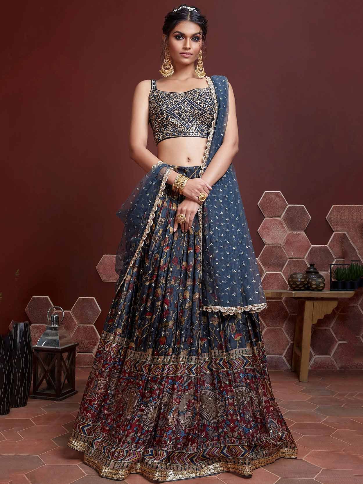 ZEEYA MEHAK INDIAN DESIGNER TRADITIONAL WEDDING LEHENGA CHOLI DUPATTA WOMEN  PARTY WEAR GHAGRA CHOLI 3010 - CRAZYCLOTHS