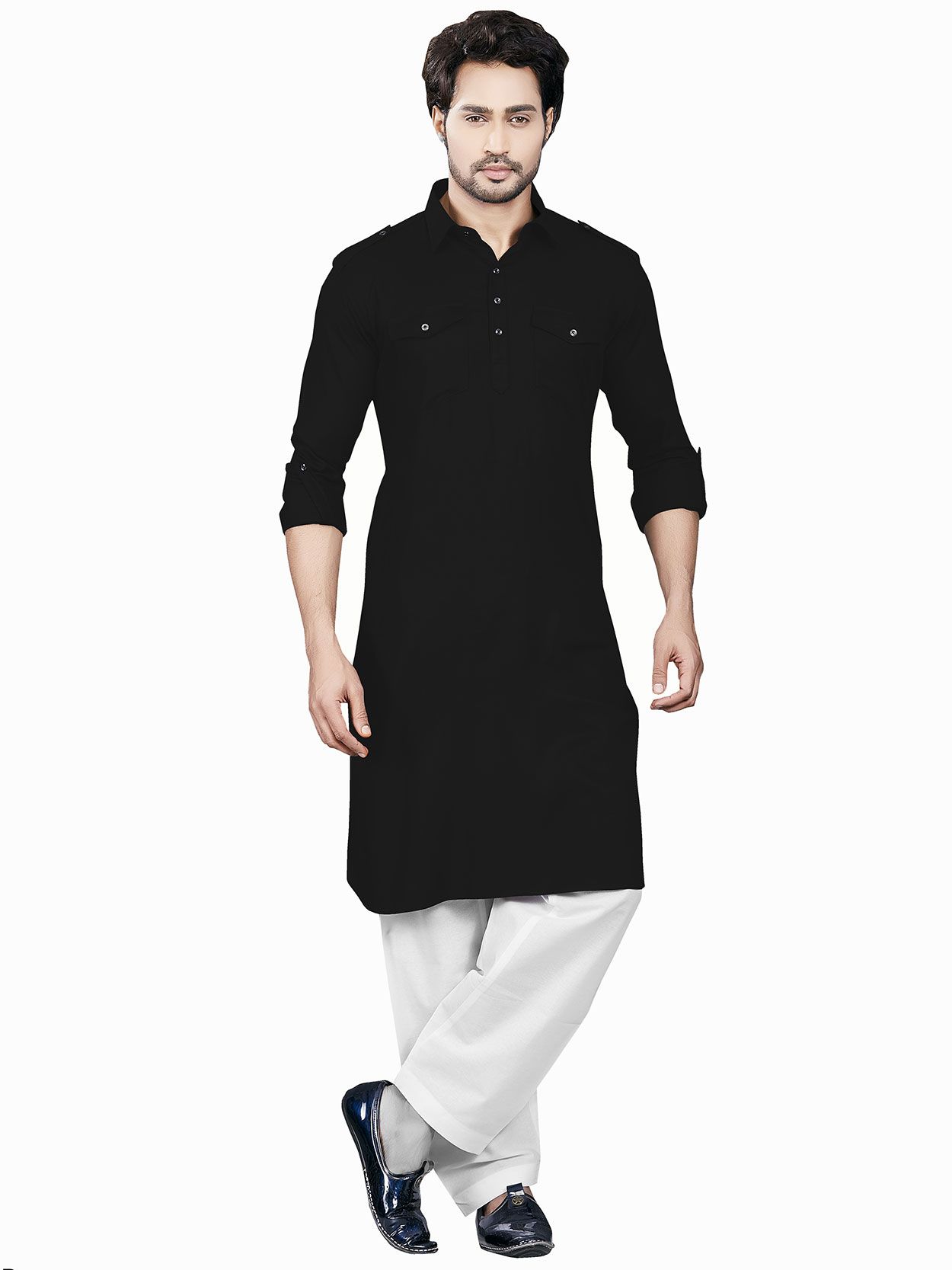 Cotton,jute cotton Men''s Royal Black Pathani Suit at Rs 650/set in Bhopal