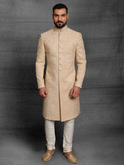 golden colour groom sherwani online