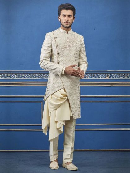 Cream Colour Designer Indowestern.