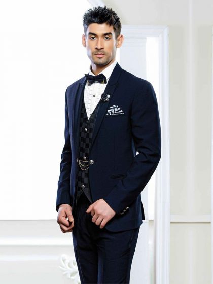 Blue Colour Party Wear Tuxedo Suit.