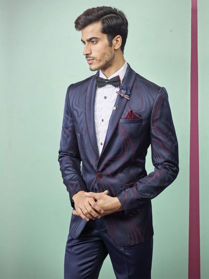 Blue Colour Men's Tuxedo Suit.
