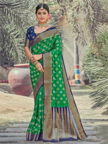 Green Colour Silk Women Saree.