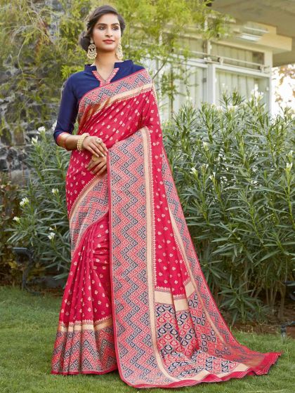 Pink Colour Silk Designer Saree.