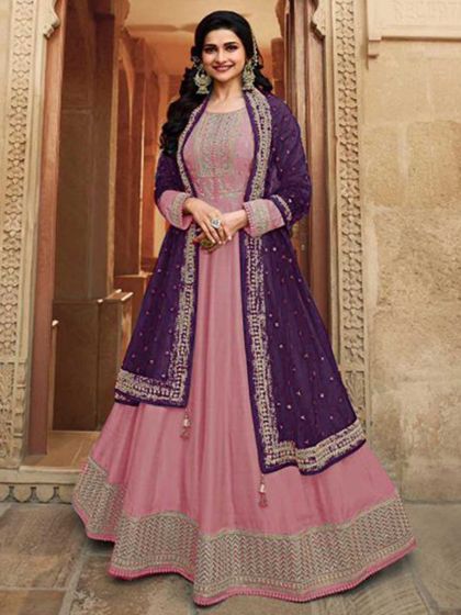Pink Colour Silk Fabric Bollywood Salwar Suit.