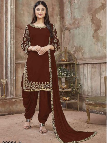 Maroon Colour Georgette Salwar Suit.