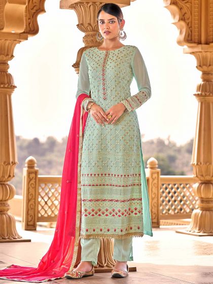 Blue Colour Women Salwar Suit in Georgette Fabric.