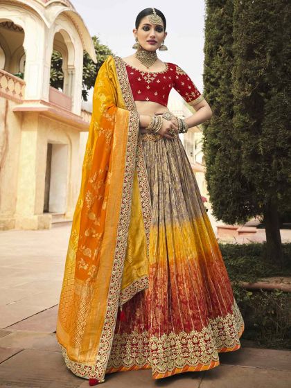 Women's Fuchsia & Georgette Fabric Pretty Unstitched Lehenga Choli