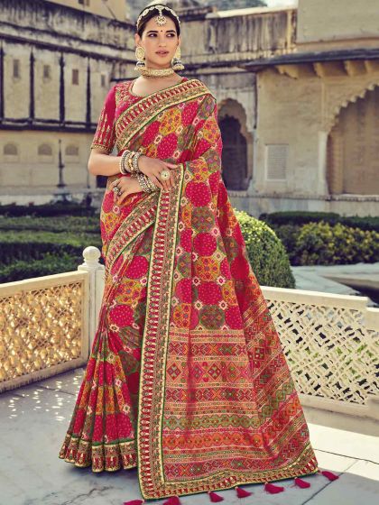 Red Colour Patola Silk Fabric Designer Saree.