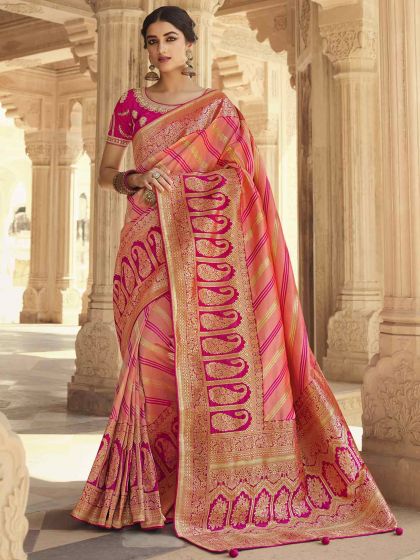 Pink Colour Silk Designer Saree.