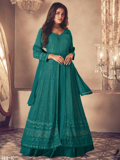 Green Colour Designer Salwar Suit in Georgette Fabric.