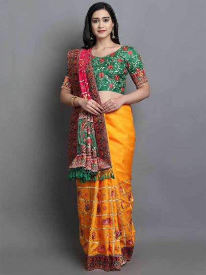 Yellow In Silk Women Saree.