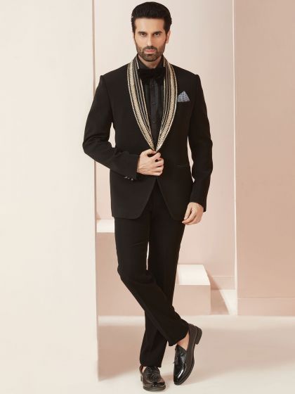 Black Classic Cocktail Tuxedo Suit