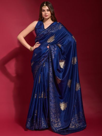 Blue Party Wear Saree In Georgette
