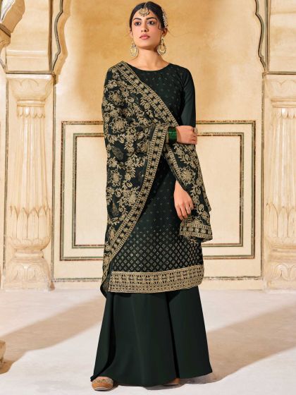 Black Palazzo Salwar kameez With Dupatta