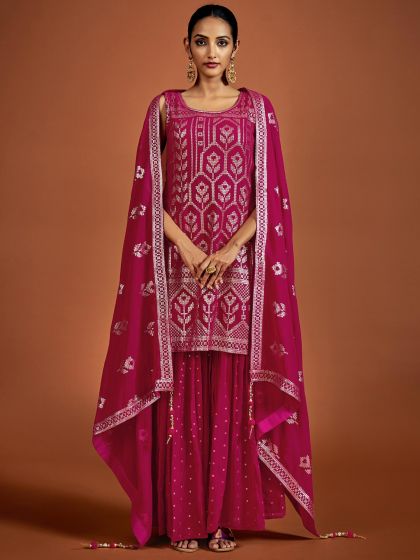 Pink Sequins Embroidered Pakistani Salwar Suit